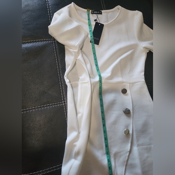 NWT SHEILAY Bodycon White Dress Size Medium - Picture 3 of 4